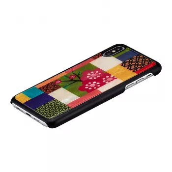 Beschermhoes voor smartphone iKins voor iPhone XS Max – kersenbloesempatroon, zwart