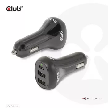 CLUB3D notebook-/laptop-autolader 36 Watt, auto, sigarettenaansteker, 24 V, zwart