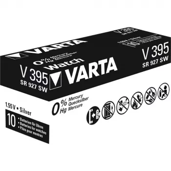 Varta V 395 zilveroxide knoopcel, 1,55 V, 44 mAh (SR57)