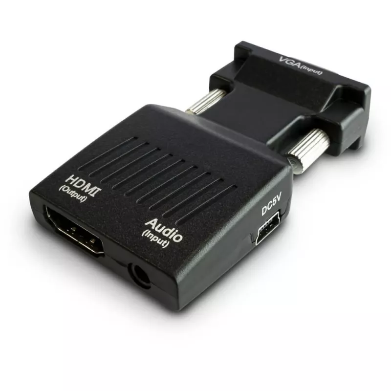 SAVIO CL-145 VGA-naar-HDMI-converter, audio, Full HD, zwart
