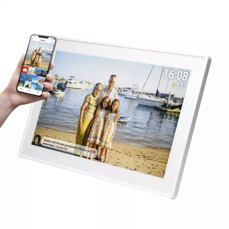 Denver PFF-1515W digitale fotolijst wit 39,6 cm (15,6 inch) touchscreen Wi-Fi
