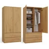 Topeshop SZAFA MALWA ART slaapkamerkast 5 schappen 2 deur(en) eiken