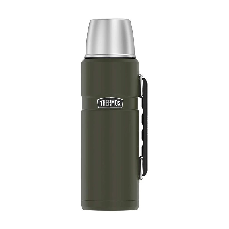 Thermosfles THERMOS TH-170028 470 ml, vacuümgeïsoleerd RVS, olijfgroen, 24 u warm/koud