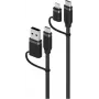 Alogic ELEMENTS SILICONE 4-IN-1 - kabel - digitaal/data (ELSI4IN1U2BK1.5)