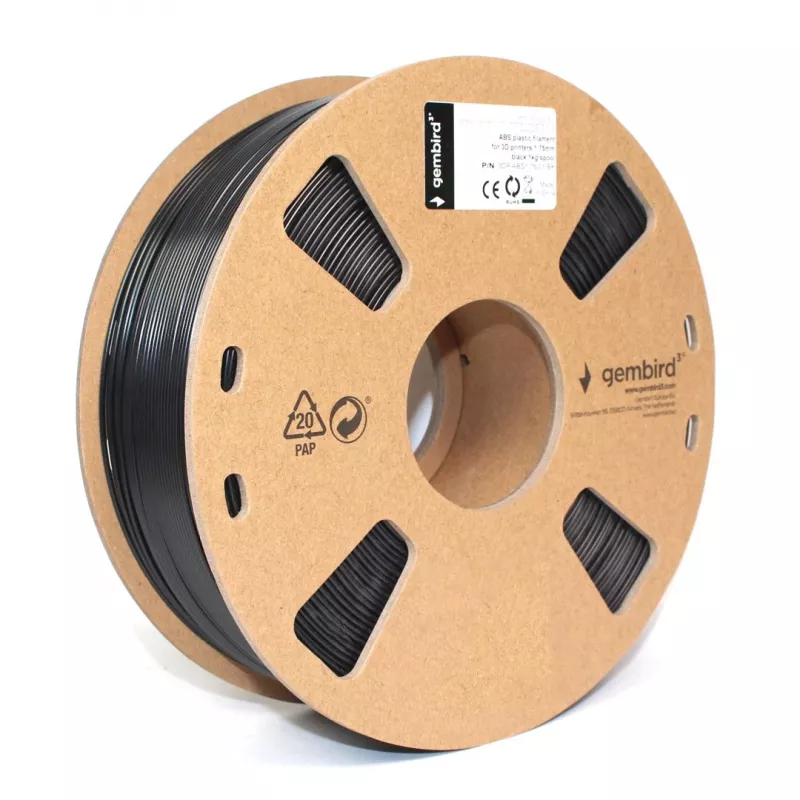 Gembird ABS-filament 1,75 mm, 1 kg, zwart