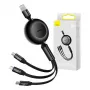 USB 3-in-1-kabel Baseus Bright Mirror — micro USB, USB-C, Lightning, 66 W, 1,1 m