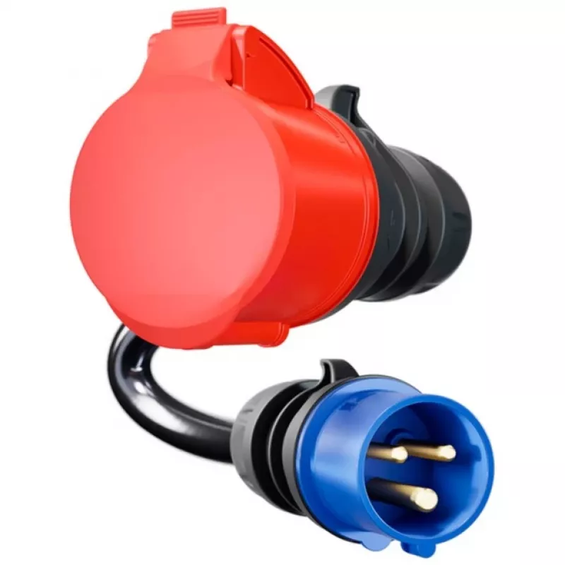 go-e adapter Gemini flex 22 kW naar CEE blauw 16 A – zwart – recht – recht – IP55 – 22 kW – 16 A