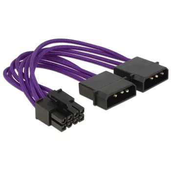 DeLOCK - voeding - interne stroomvoorziening, 4-polig (M) - 8-polige stroomkabel (EPS12V) (W) - 15cm - paars (83703)