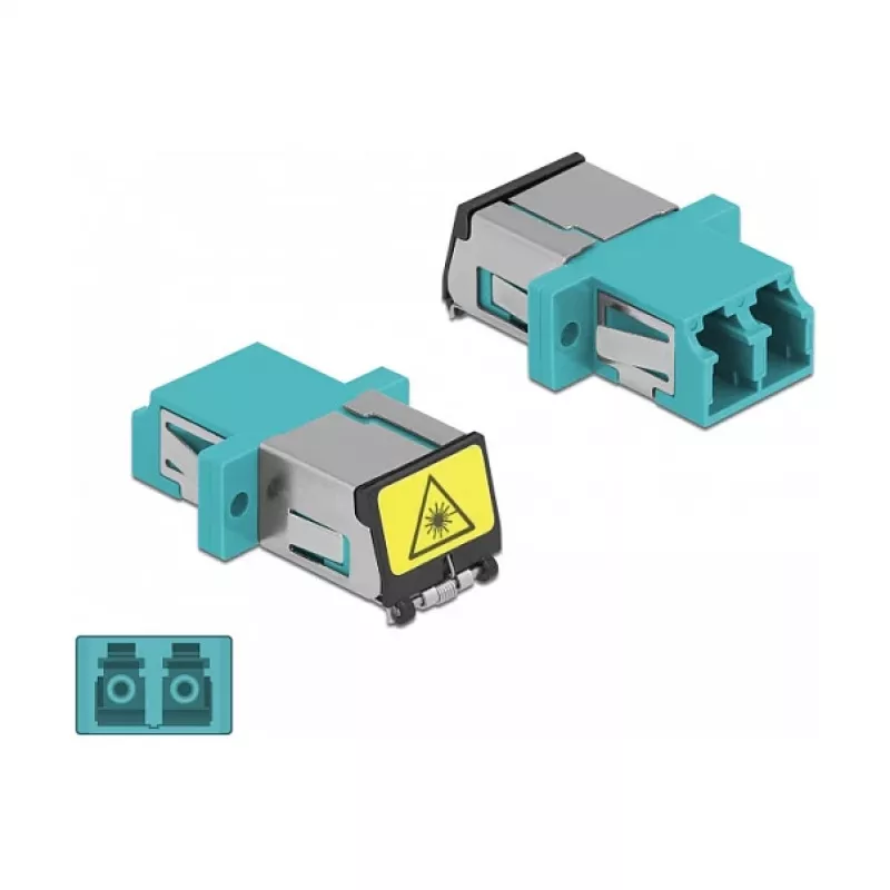 DeLOCK 86900 glasvezelkoppeling LC duplex bus-bus multimode aqua