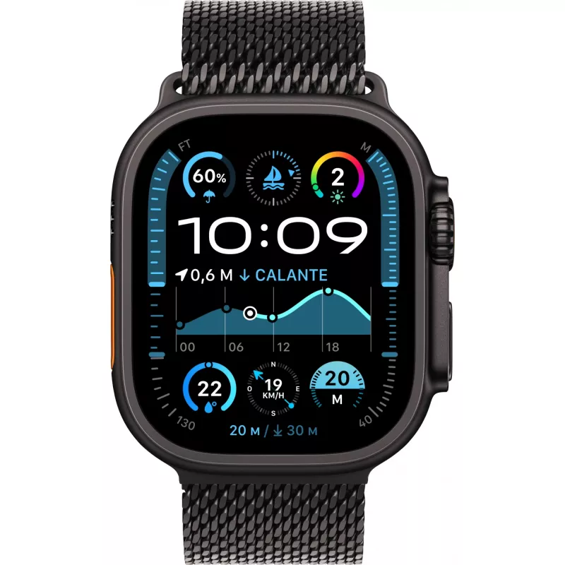 Apple Watch Ultra 2 Cell 49mm Black Titanium Milanese Loop S