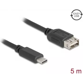 USB-kabel DELOCK 81539 USB Type-C naar USB Type-A, 5 m lengte