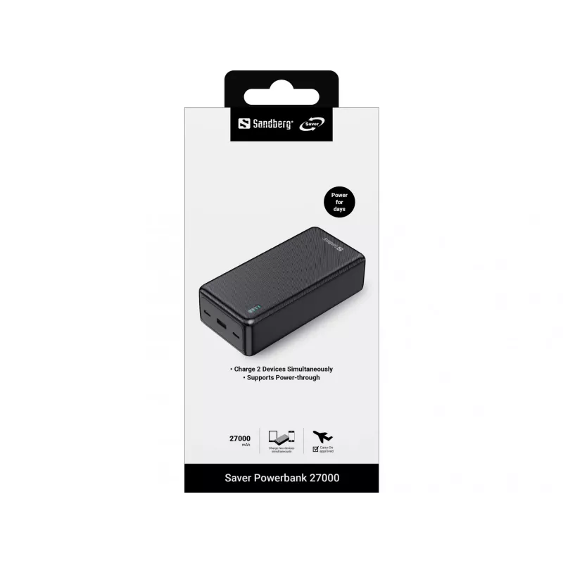 Powerbank Sandberg Saver 27000 mAh lithium-ion zwart
