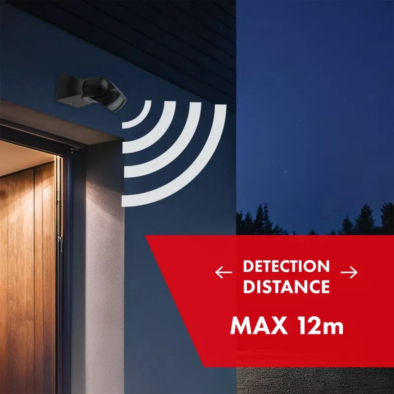 PIR-bewegingsmelder MACLEAN MCE201 B/B IP65 passieve infrarooddetector, weerbestendig