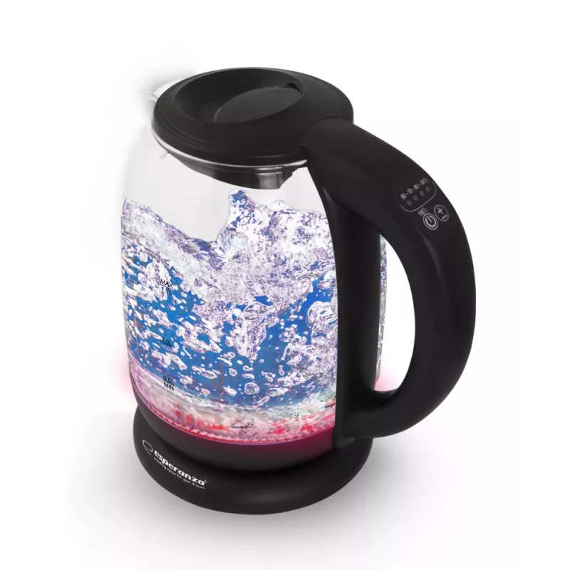 Esperanza EKK027 elektrische waterkoker 1,7 L 2200 W zwart, transparant