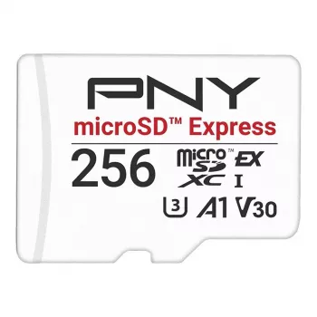 MicroSDXC-geheugenkaart PNY microSD Express 256 GB UHS‑I lezen 890 MB/s schrijven 750 MB/s U3 V30