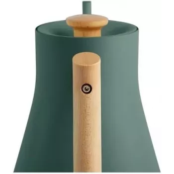 Elektrische waterkoker Fellow Stagg EKG PRO 1L, 1200W, groen mat, RVS, houten handgreep, instelbaar 40–100°C