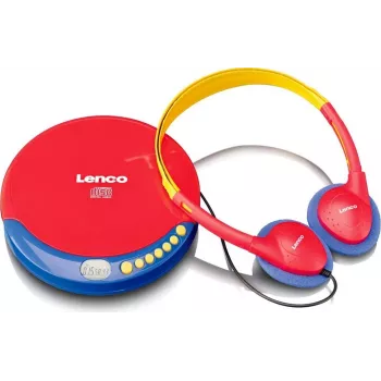 Draagbare cd-speler Lenco CD-021 multicolor — draagbare cd-speler voor audioweergave, batterij- of netvoeding