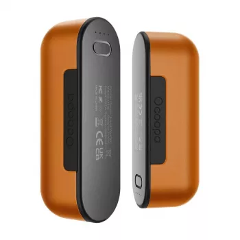 Oplaadbare handwarmer Ocoopa UT2s, 2×5000 mAh accu, 4 warmtestanden, USB-C, aluminium, oranje