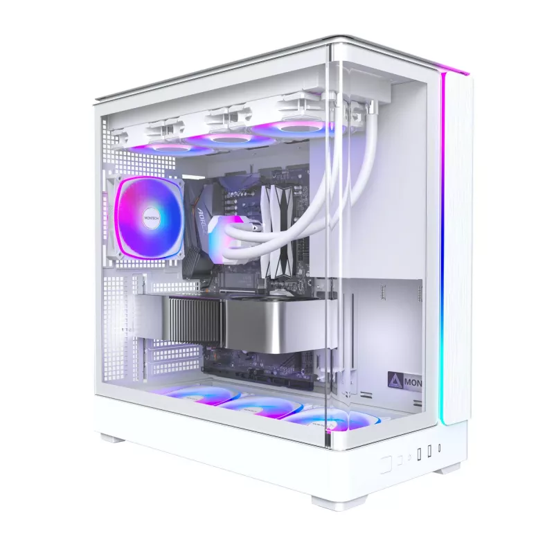 Pc-behuizing Montech KING 45 PRO (W) — witte midi-tower voor Micro-ATX / Mini-ITX