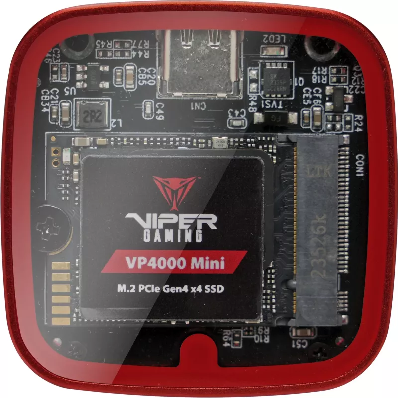 Externe M.2-NVMe-behuizing PATRIOT EV330U31CK voor 2230 SSD, USB Type-C 3.2 Gen2 10 Gbit/s