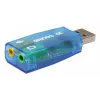 USB externe geluidskaart Gembird Virtus2 — USB-interface, 3,5 mm koptelefoon, blauw transparant