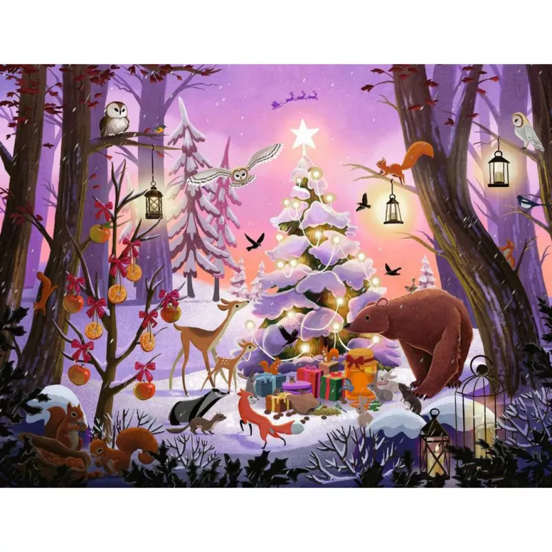 Puzzel Ravensburger Kerst in het bos 2000 stukjes