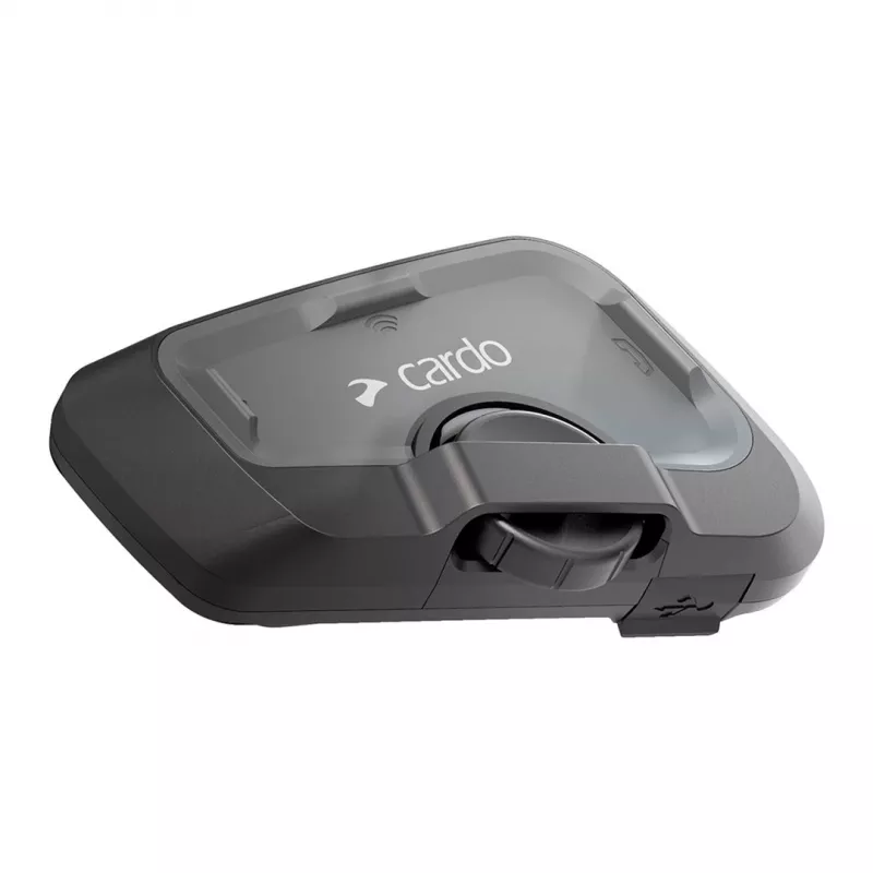 Motorintercom Cardo FRC4X003 — 4 kanalen, bereik 1200 m, spreektijd 13 u, zwart