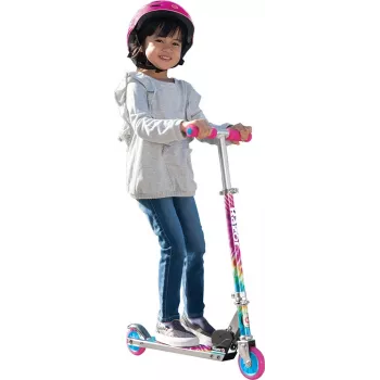 Kinderstep Razor A Tie-Dye — opvouwbare 2-wiel aluminium step, verstelbaar stuur, ABEC-5, max. belasting 65 kg