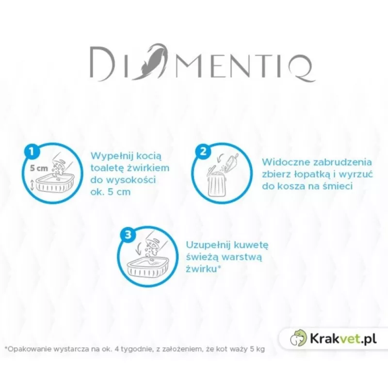 Kattengrit DIAMENTIQ Neutral klontvormend siliconengranulaat 30 l — ongeparfumeerd, 1–6 mm