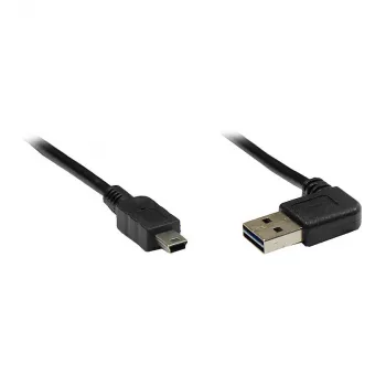 GoodConnections verbindingskabel USB 2.0 EASY stekker A naar Mini-B, haaks, zwart, 3 m