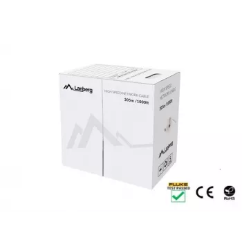 LANBERG netwerkkabel Cat5e U/UTP LCU5-12CU-0305-BK, 24 AWG koper, 305 m, zwart