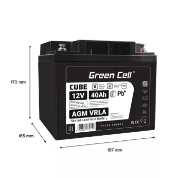 Batterij AGM VRLA 12V 40Ah IP54