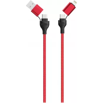 USB-kabel 2GO 797370 1,2 m USB A/USB C USB C/Lightning zwart rood