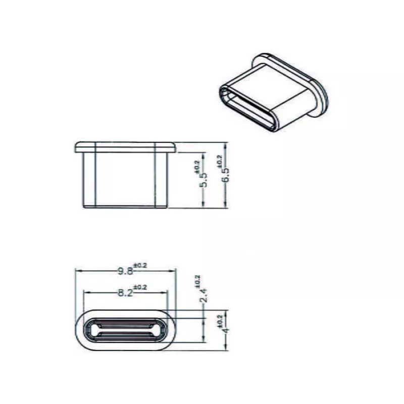 Busafscherming DeLOCK 64014 USB Type-C zwart 10 stuks