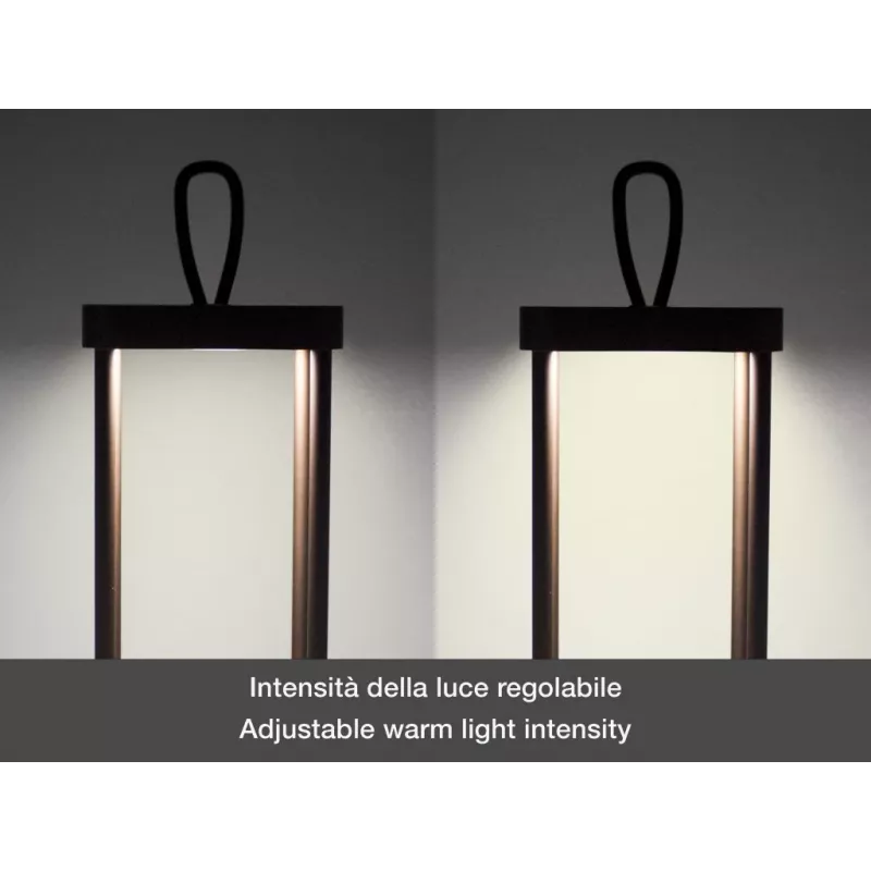 Oplaadbare lantaarn Beper P207ILI102 in cortenlook, draagbare lamp op batterijen