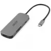 Acer HP.DSCAB.018 7-in-1 USB-C-dongle, 3x USB-A 5 Gb/s, HDMI 4K 60 Hz, SD/microSD, 100 W PD, zilver