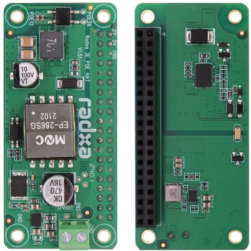 PoE HAT ALLNET RA023 voor RADXA Zero 3E – 802.3af-compatibele Power-over-Ethernetmodule