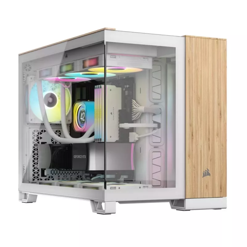 Computerbehuizing Corsair CC-9011288-WW Midi Tower bamboe, wit