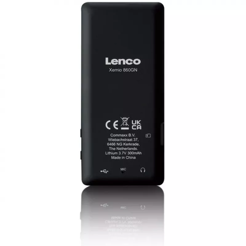 MP3-speler Lenco Xemio-860GN 8 GB zwart/limoengroen LCD 18 uur weergave