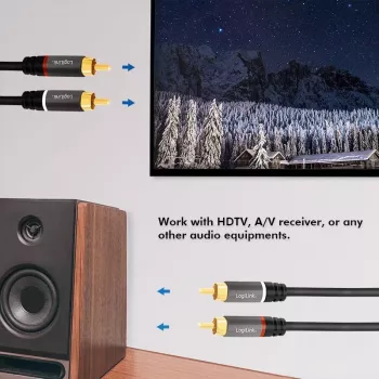 LogiLink CA1207 audiokabel 5 m 2 x RCA zwart (CA1207)