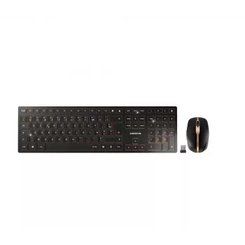 CHERRY DW 9100 slank toetsenbord muis inbegrepen universeel RF draadloos + Bluetooth AZERTY Frans zwart