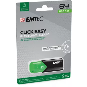 USB-flashdrive Emtec 64GB USB Type-A 3.2 Gen 1 Click Easy