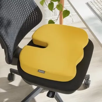 Leitz Ergo Cosy zitkussen, zitkussen, universeel, geel, wig, effen, rits