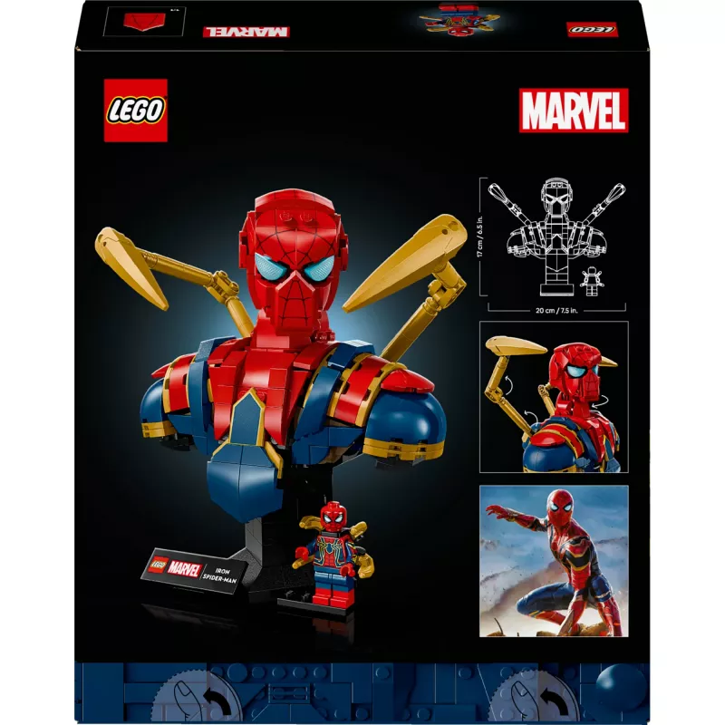 LEGO Marvel verzamelbuste Iron Spider-Man 76326, 379 onderdelen, 18+ tentoonstellingsmodel, 170×200×110 mm