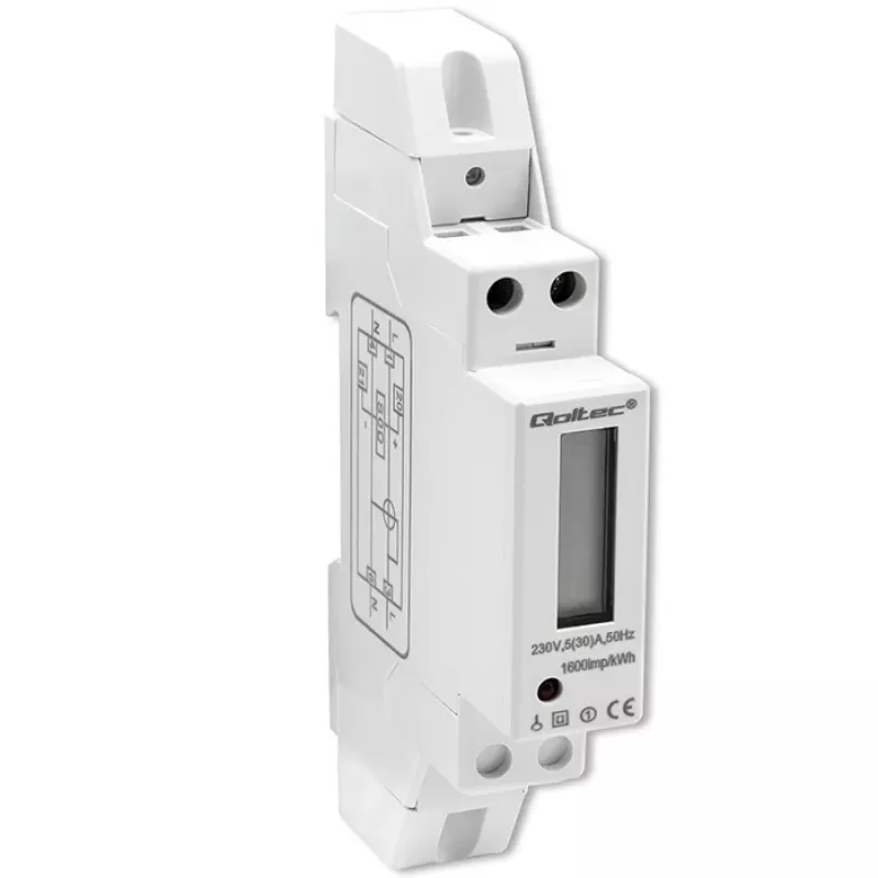 Eenfasige elektronische meter QOLTEC 50993 230V 30A