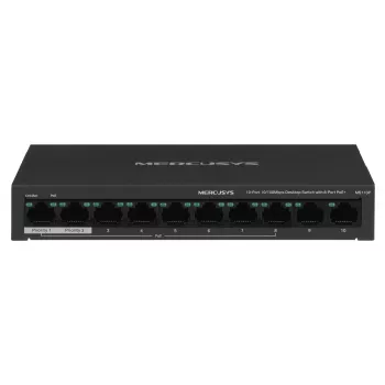 Switch Mercusys MS110P 10 poorten 10/100Mbps POE+ 8 poorten (versie 1.0)