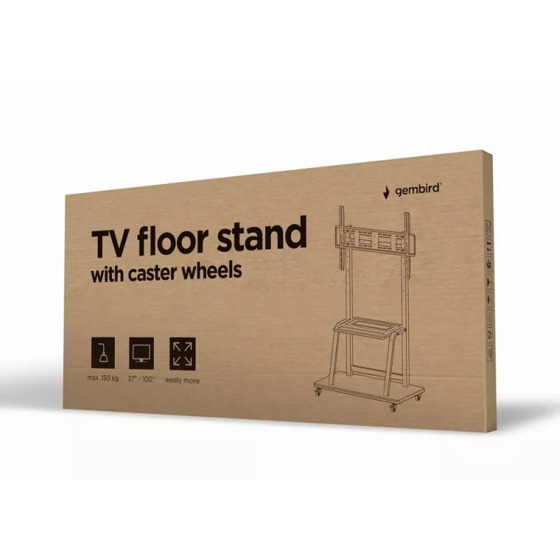 Gembird TVS-100F-01 vloerstandaard voor displays 2,54 m (100) zwart