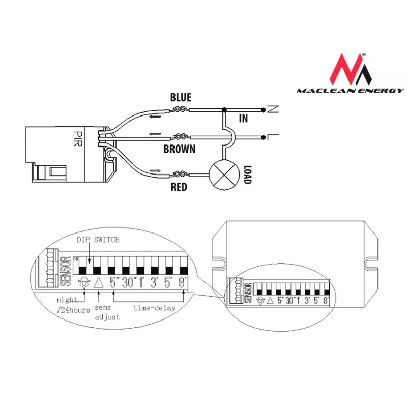 Bewegingsmelder passief-infraroodsensor Maclean MCE32