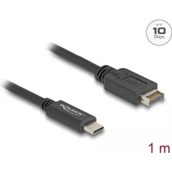 DeLOCK USB-kabel USB Type-E Key A 20-polig stekker naar USB Type-C stekker 1 m