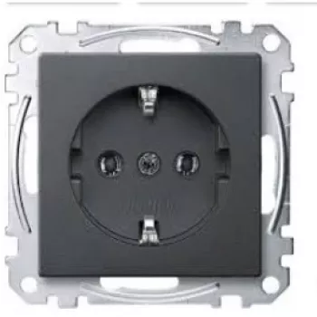 Randaarde stopcontact type F Merten MEG2301-0414, 16 A, 250 V, antraciet